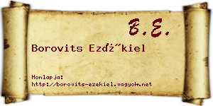Borovits Ezékiel névjegykártya